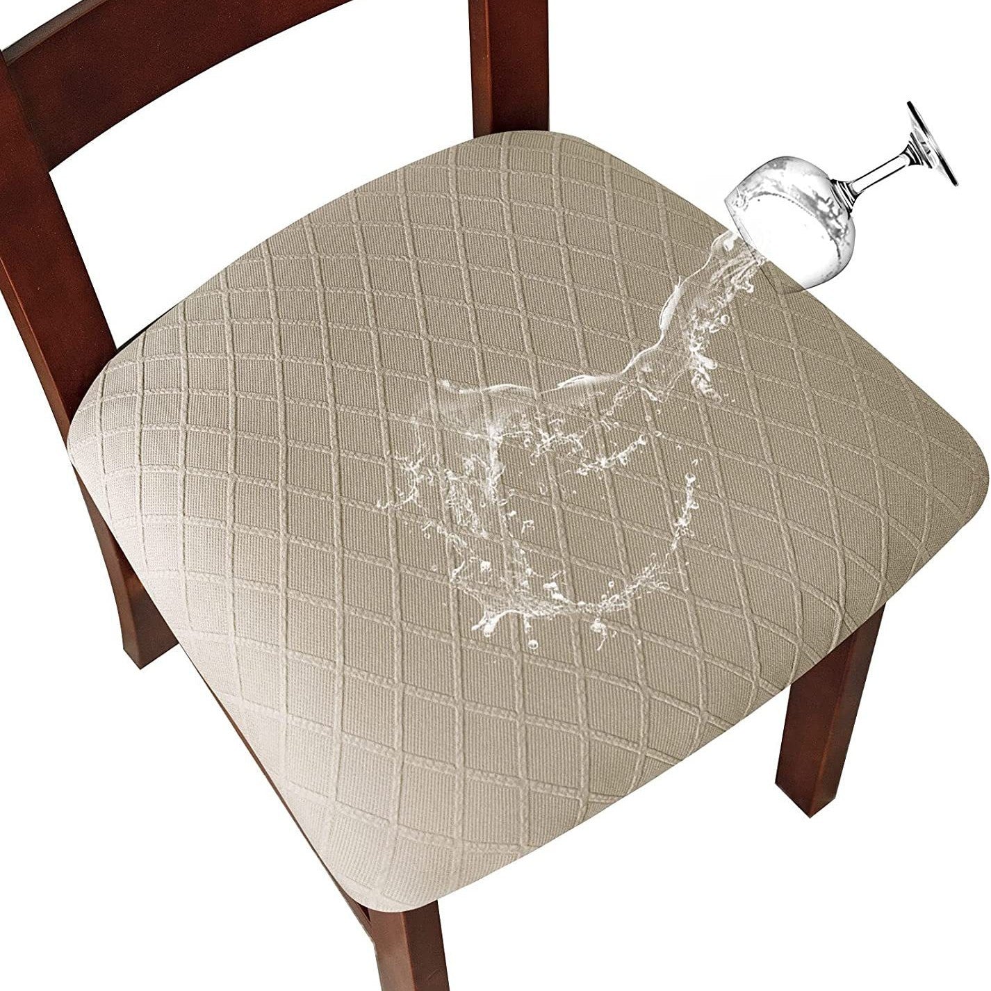 Housse Assise Chaise Moderne DIAMARA Sand Color-04 Style