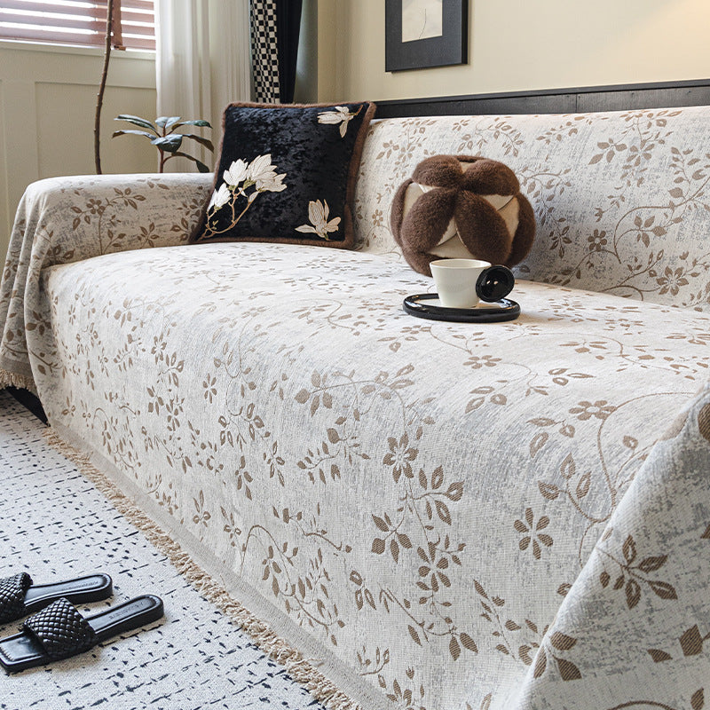 Plaid Canapé Chenille Élégance CALION Beige-180X230cm