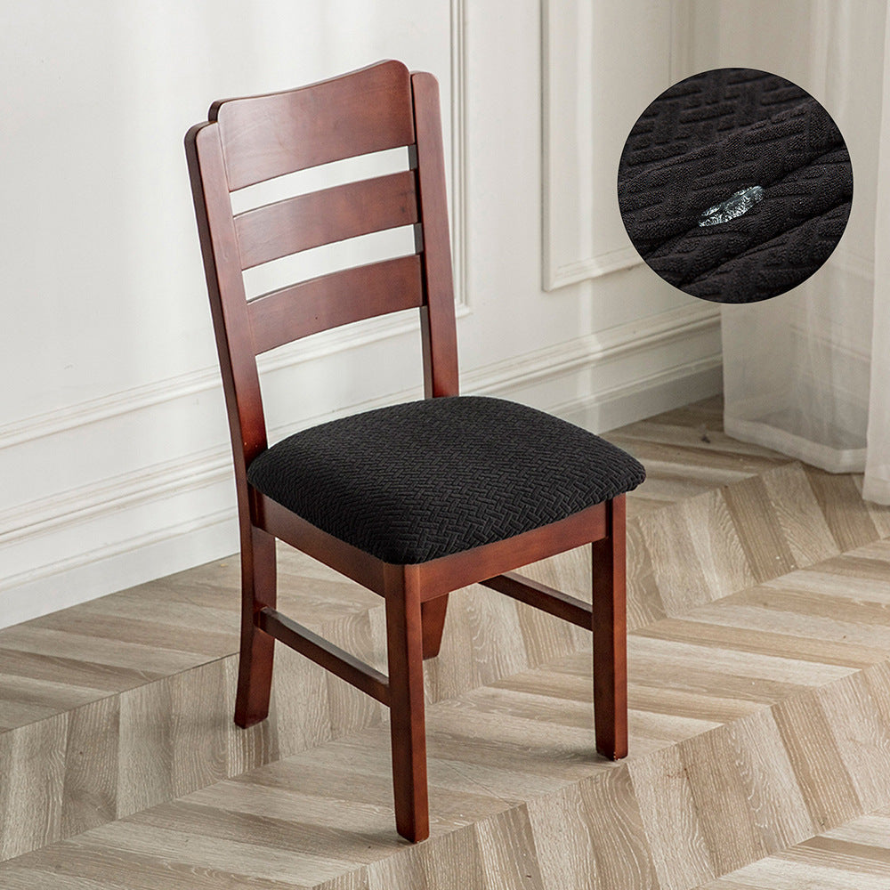Housse Assise Chaise Velours Antidérapante VELINA Black-48x48x8cm