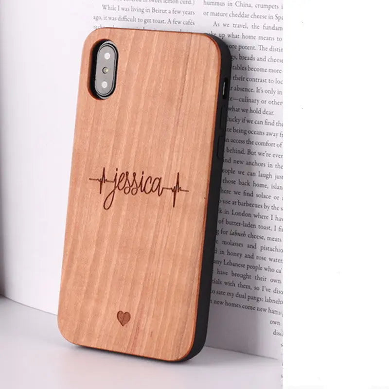 Coque Téléphone Bois Sculpté ATHENA Brown01-IPhoneX XS