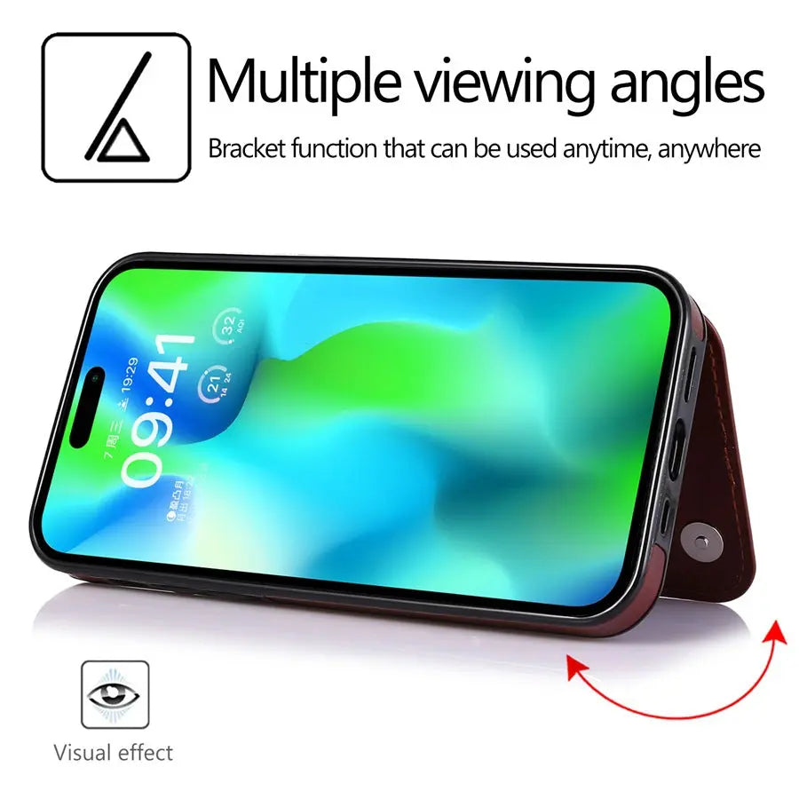 Coque Téléphone Cuir Aimant VELTH