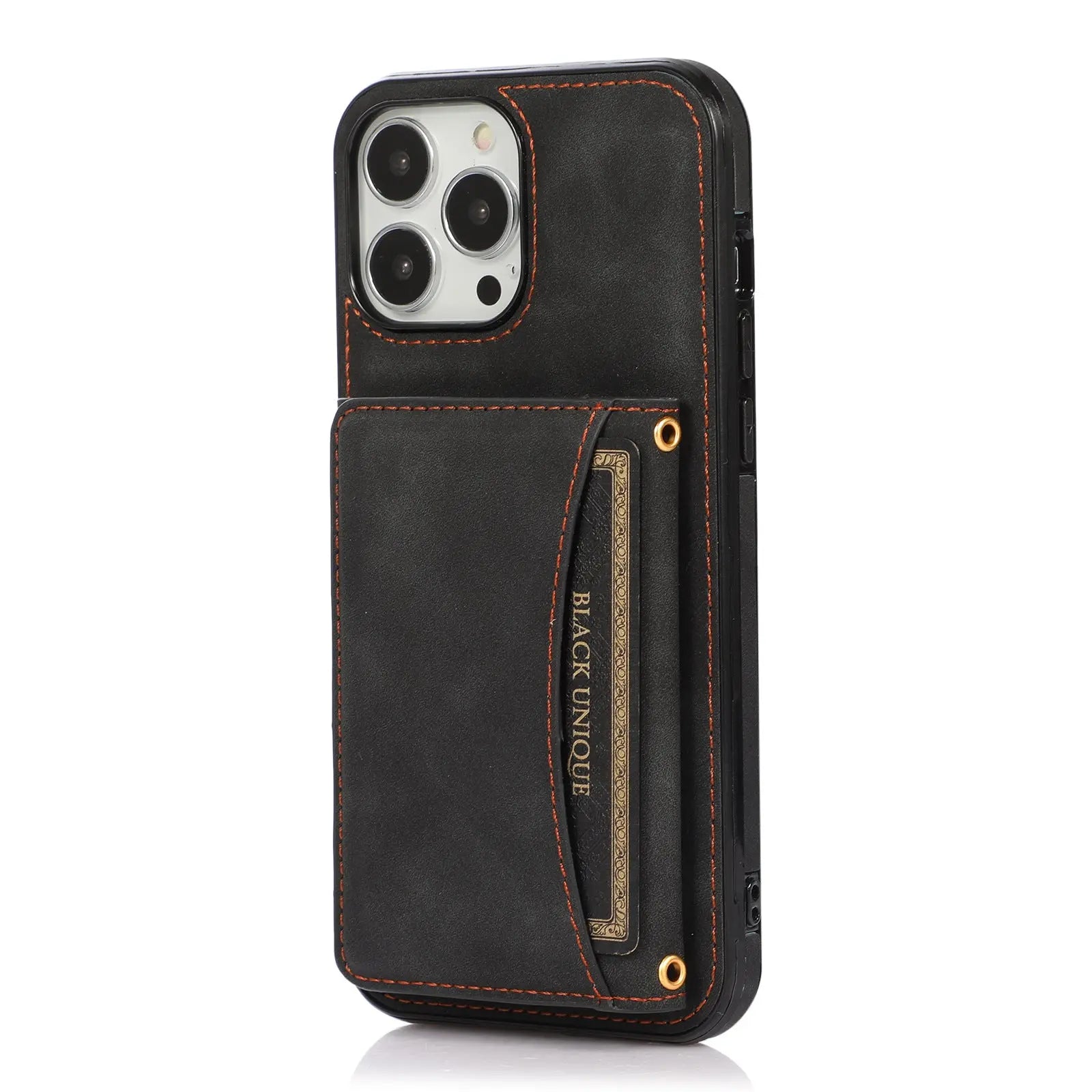 Coque Téléphone Cuir Anti-Choc TRIANA Black-Iphone XR