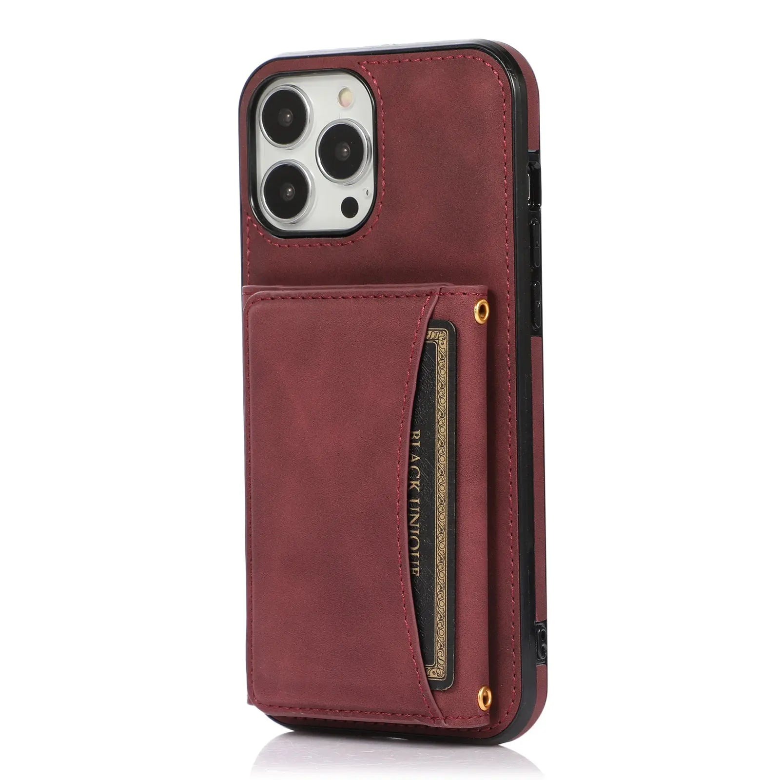 Coque Téléphone Cuir Anti-Choc TRIANA Retro red-Iphone 11Pro