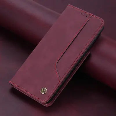 Coque Téléphone Cuir FlexiFLIP Wine red-For A50 A50S A30S