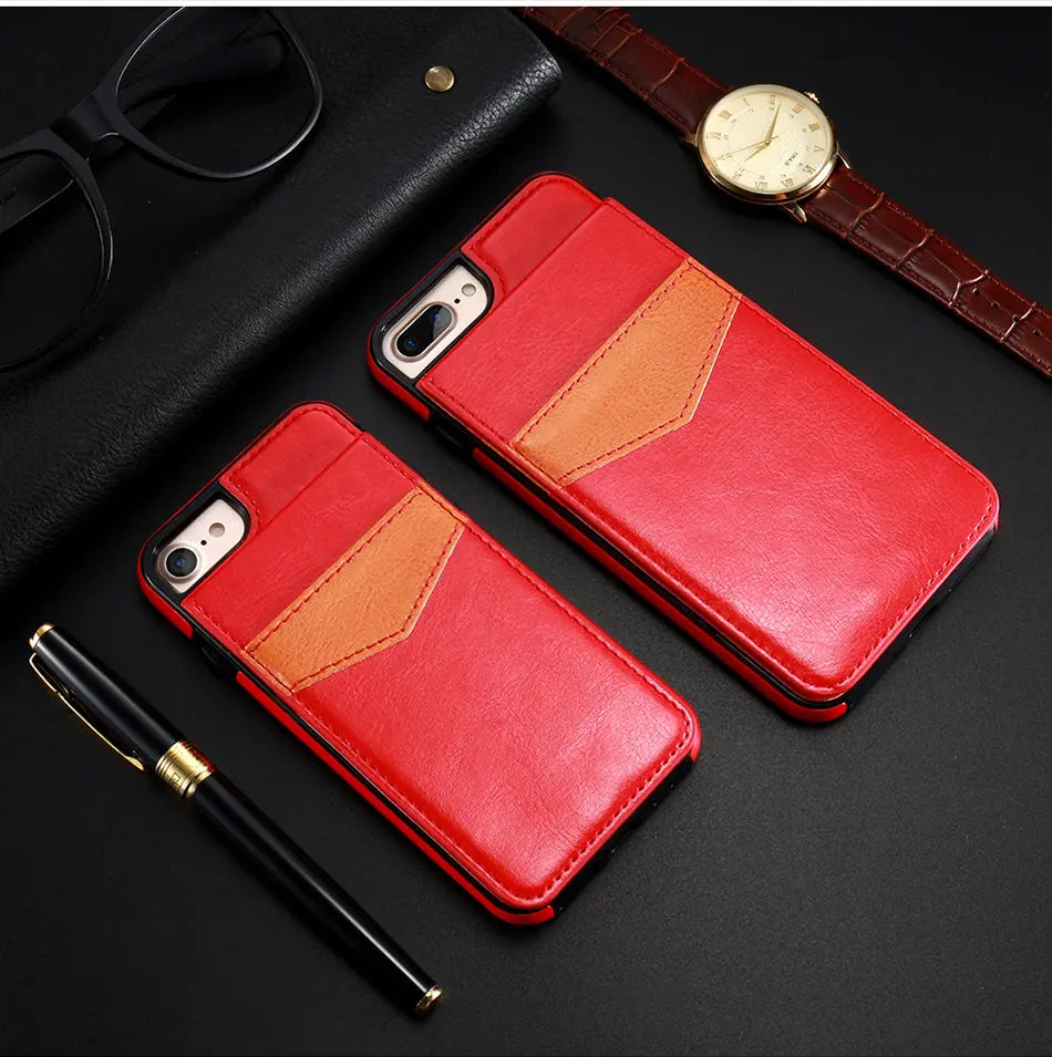 Coque Téléphone Cuir Retro ASTOR Red-iPhone8 7