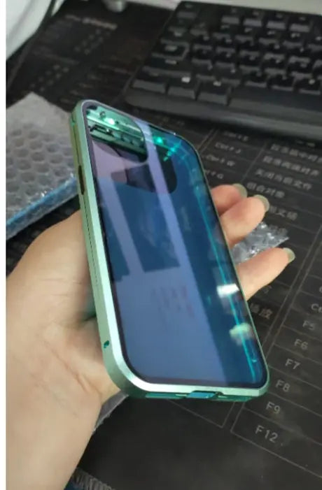 Coque Téléphone Magnétique Intimité SECURIX Green-IPhone14 Plus