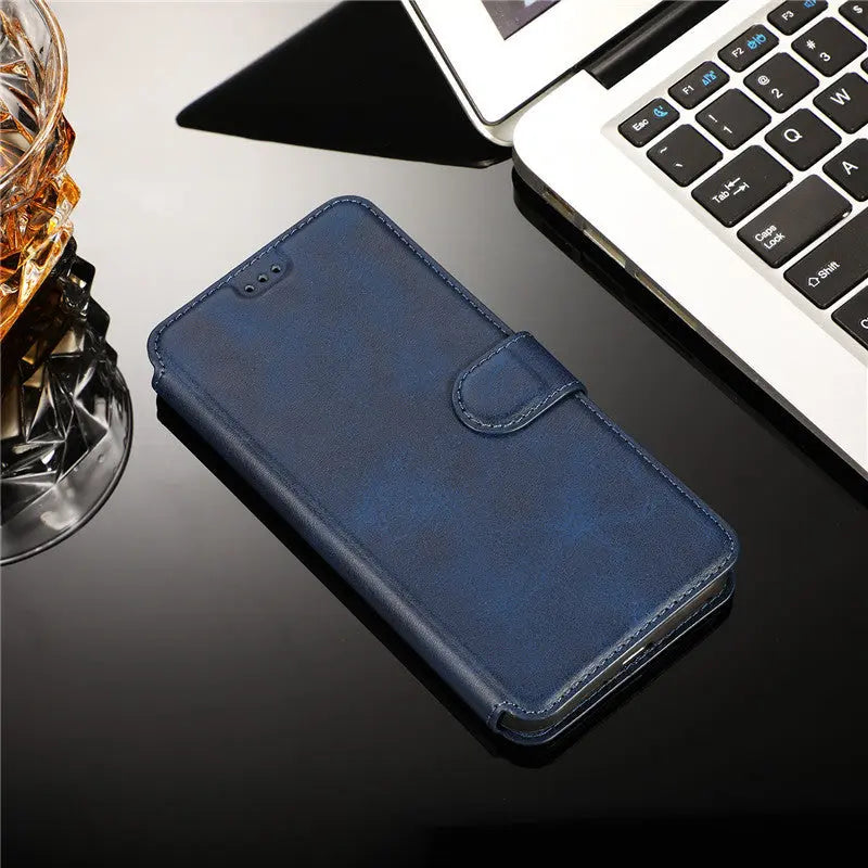 Coque Téléphone Portefeuille CALIDO Blue-IPhone 11 Pro