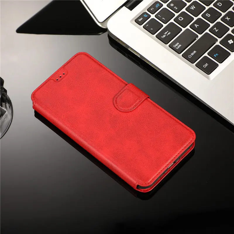 Coque Téléphone Portefeuille CALIDO Red-IPhone 11 Pro Max
