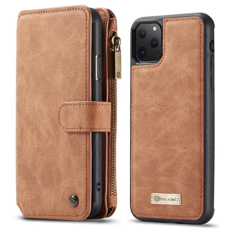 Coque Téléphone Portefeuille S8 ZARLUX Brown-IPhone 12