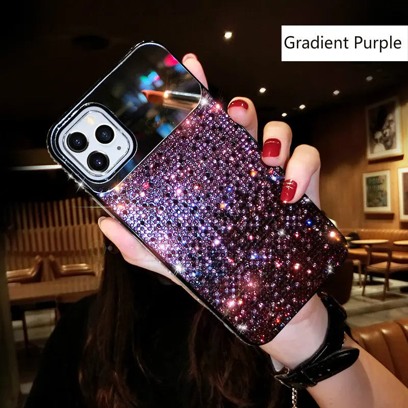 Coque Téléphone Strass Glam GRADIN Purple-IPhone14pro