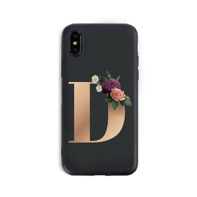 Coque de Téléphone Alphabet Fleuris ZYRA D-7 8