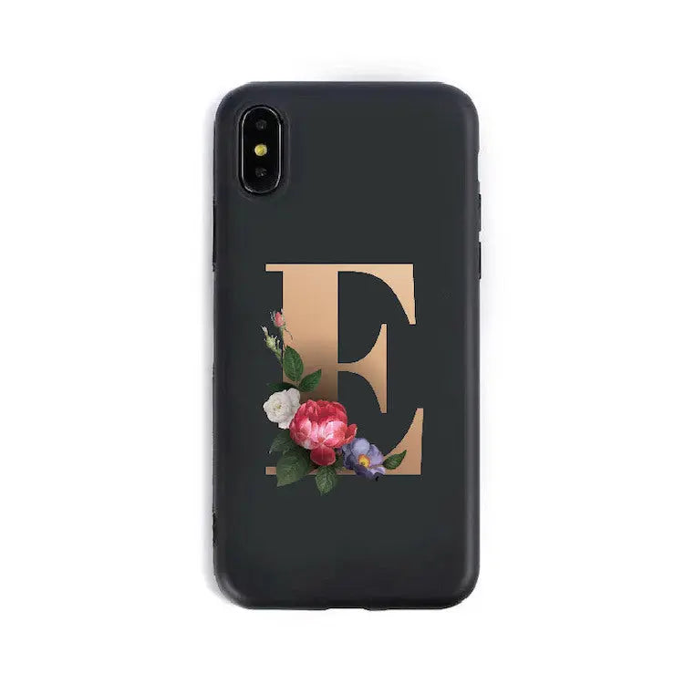 Coque de Téléphone Alphabet Fleuris ZYRA E-7 8