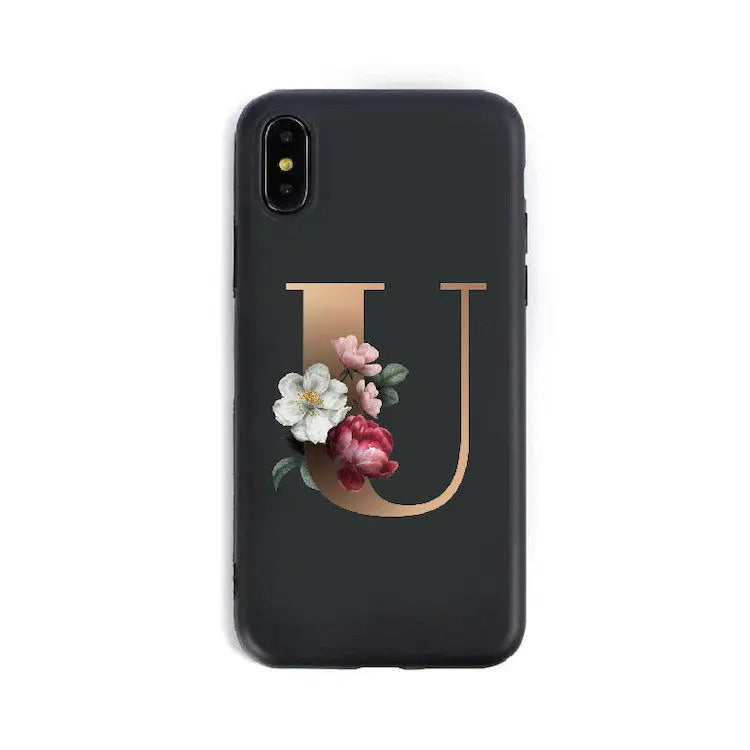 Coque de Téléphone Alphabet Fleuris ZYRA U-XR