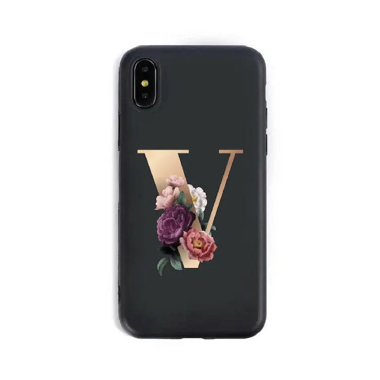 Coque de Téléphone Alphabet Fleuris ZYRA V-XR