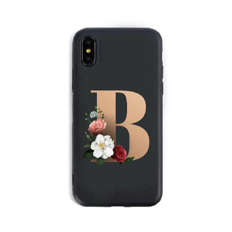Coque de Téléphone Alphabet Fleuris ZYRA B-7 8