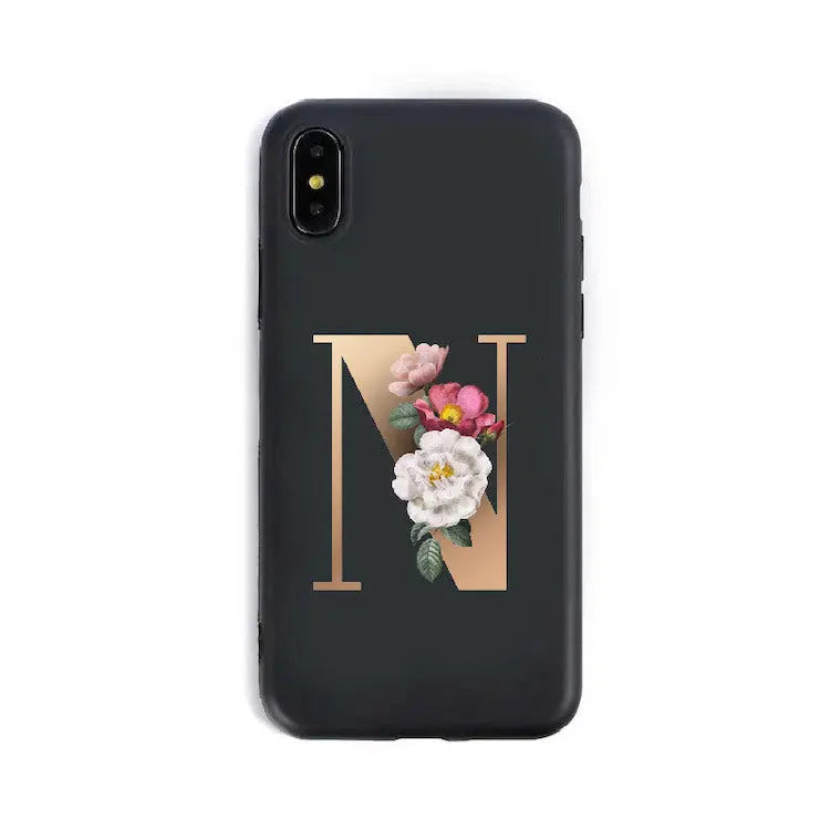 Coque de Téléphone Alphabet Fleuris ZYRA N-7 8