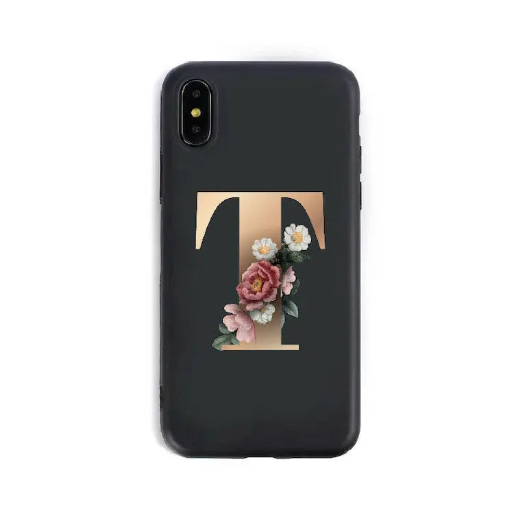 Coque de Téléphone Alphabet Fleuris ZYRA T-7 8