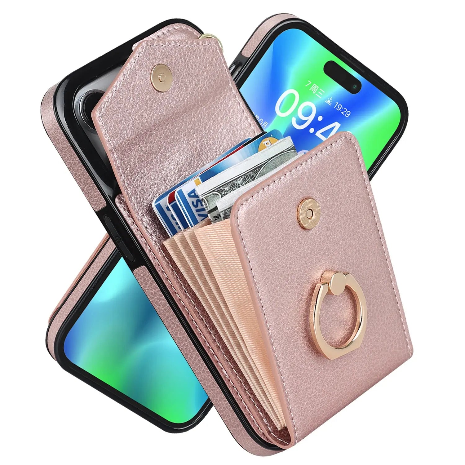 Coque de Téléphone Créative PU Jazz Rose Gold-IPhone13PROMAX