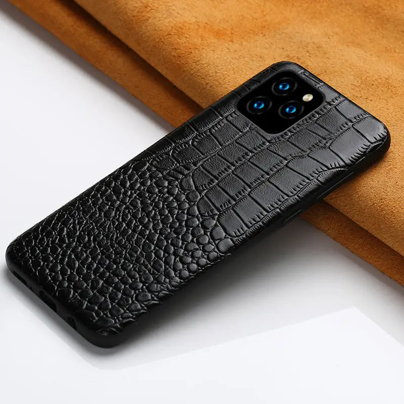 Coque de Téléphone Cuir Luxe TALYON Black-iPhone8