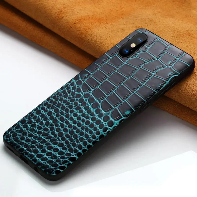 Coque de Téléphone Cuir Luxe TALYON Blue-IPhone11pro MAX