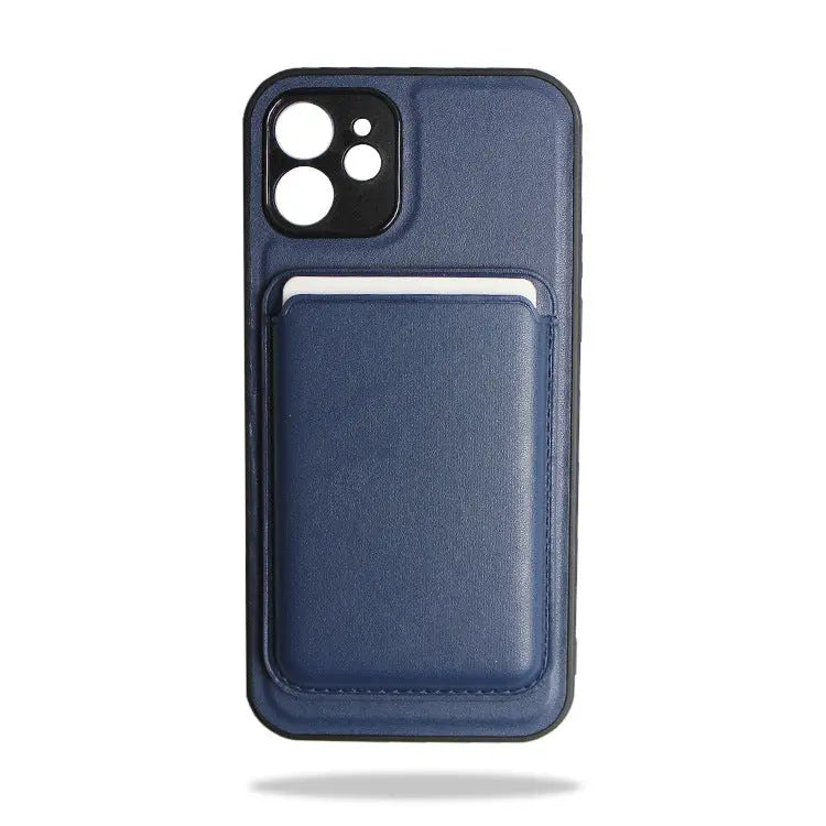 Coque de Téléphone Cuir MagSAM Blue-iPhone12-With card holder