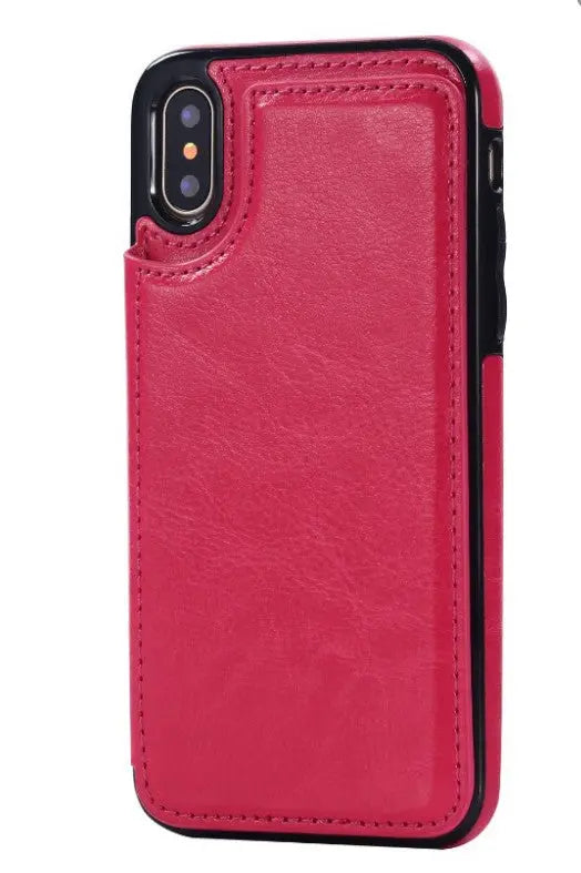 Coque de Téléphone Cuir Protectrix Rose red-Samsung S9