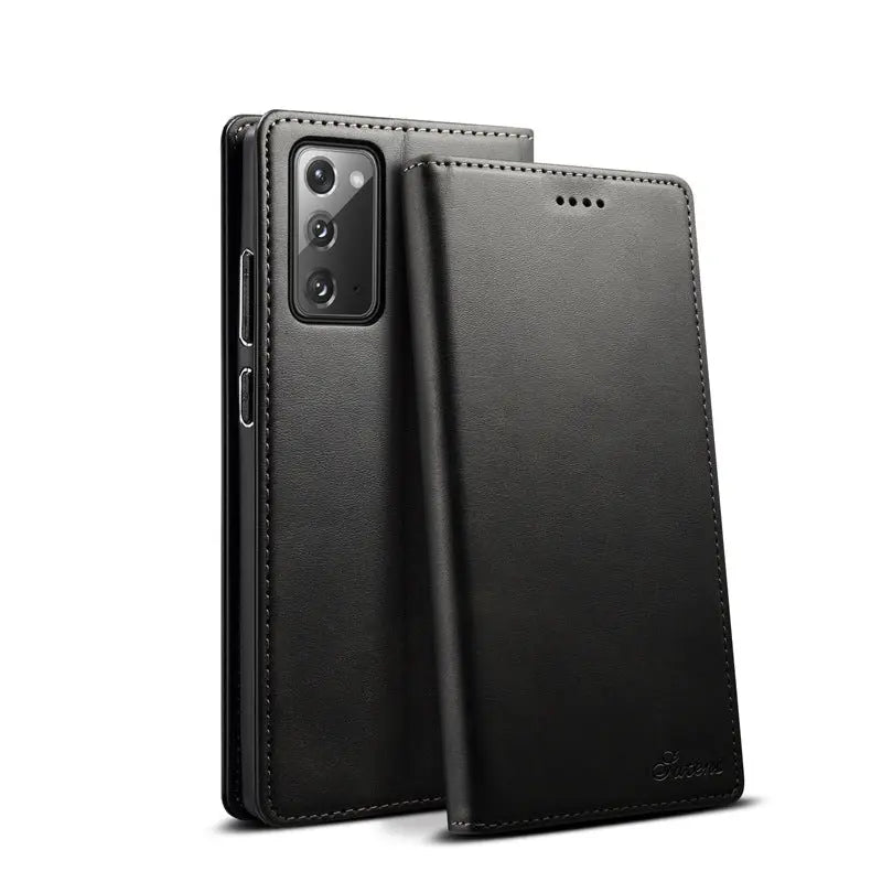 Coque de Téléphone Cuir Stand MARSEN Black-Iphone13Mini