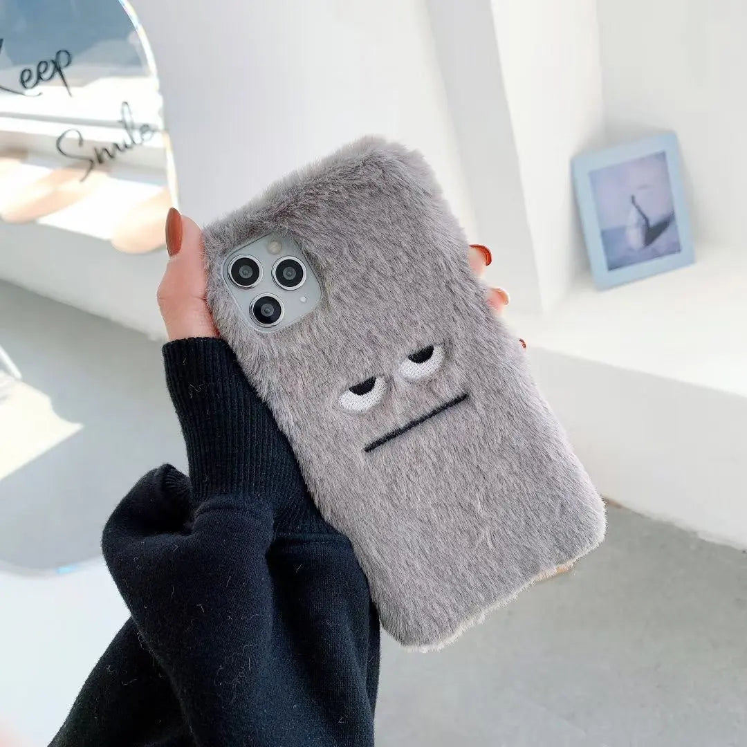 Coque de Téléphone Douce Peluche ZENO Grey-IPhone7 8 SE2