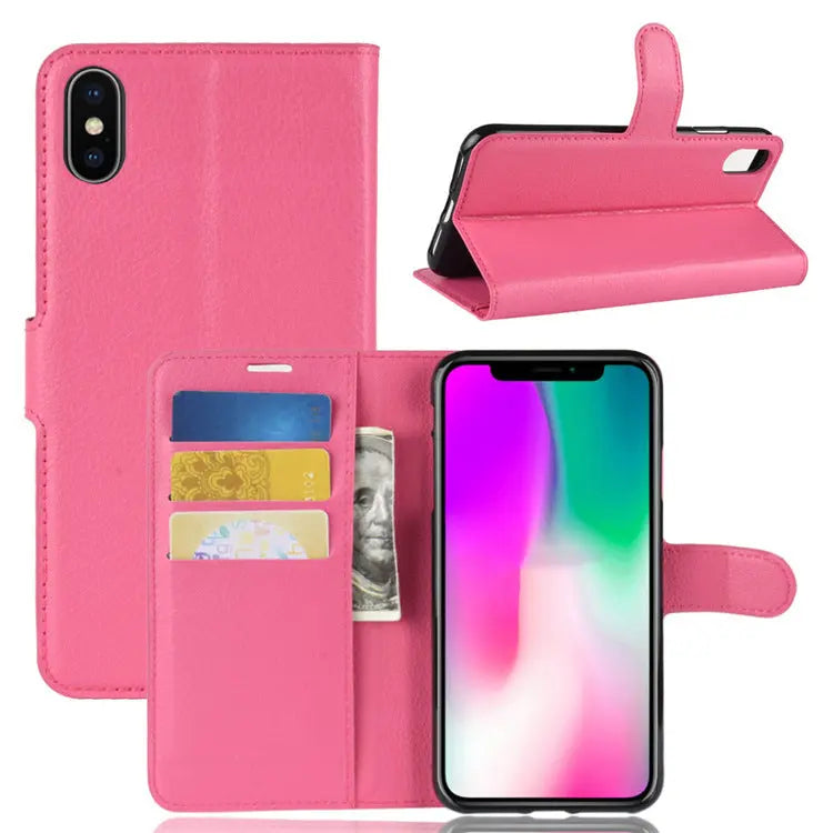 Coque de Téléphone Luxe LITCHI Rose Red-Iphone13pro