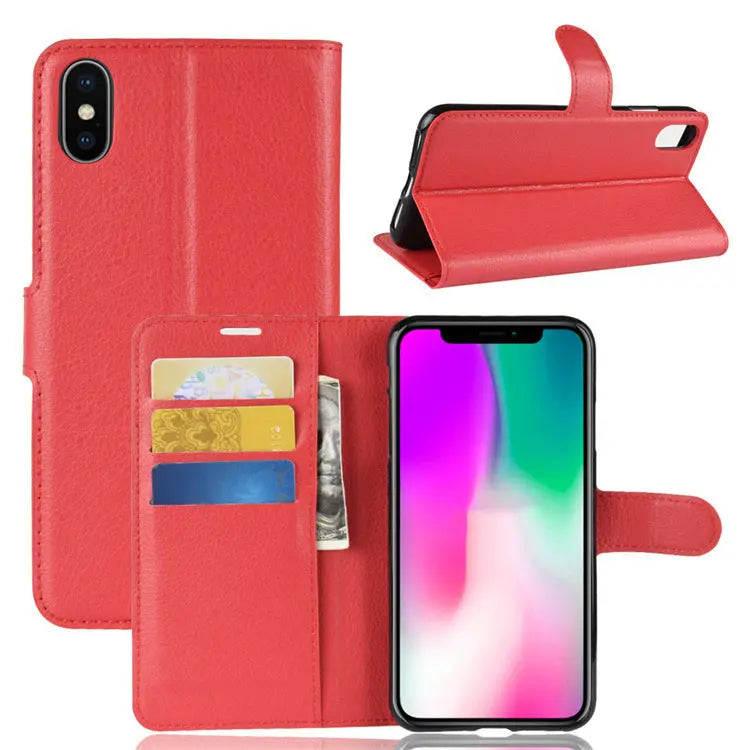 Coque de Téléphone Luxe LITCHI Red-Iphone 11