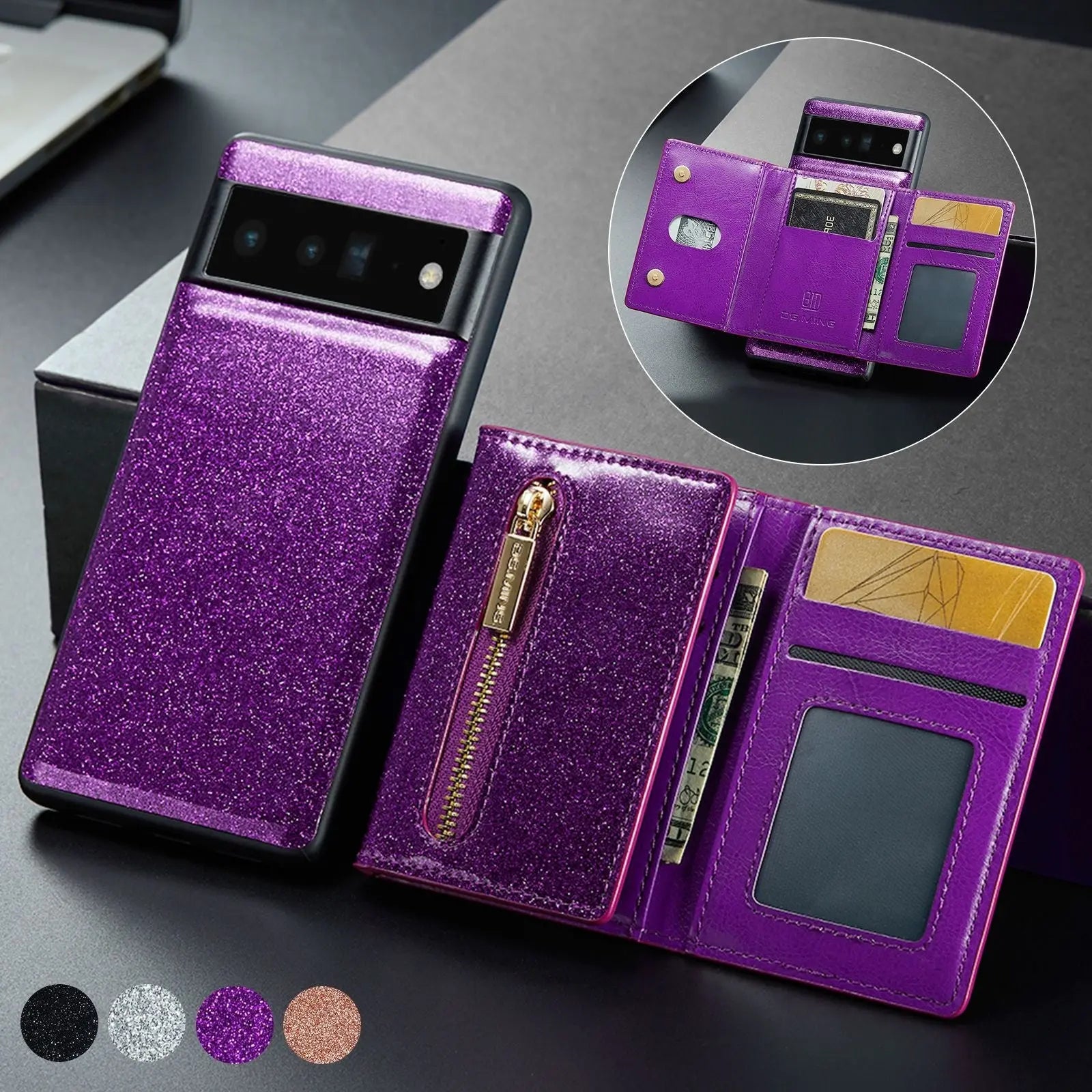 Coque de Téléphone Magnetique Lambskin LUNAR Violet Color-IPhone14plus Group 2