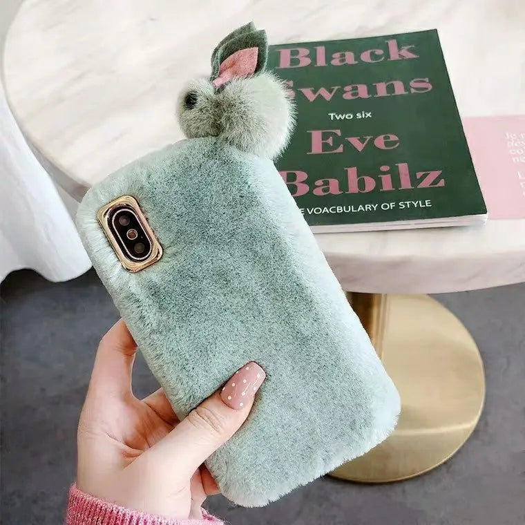 Coque de Téléphone Peluche Douce HARA Green-IPhone16