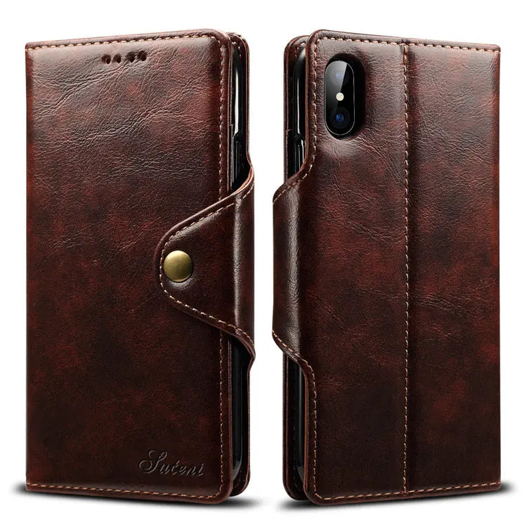 Coque de Téléphone Portefeuille NAVIO Brown-iPhone8 7 plus