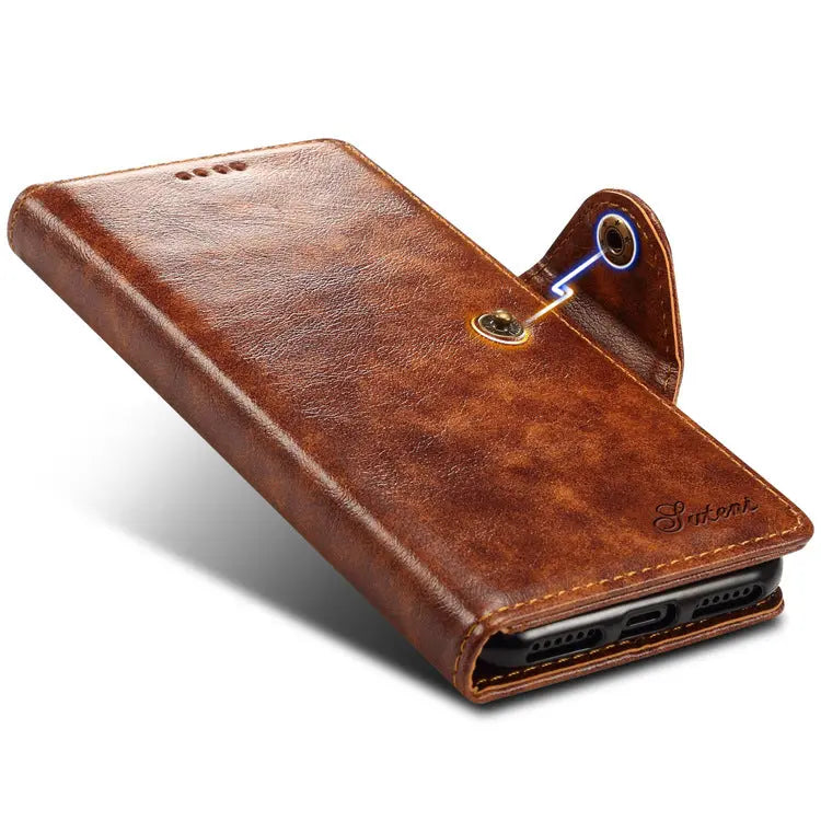 Coque de Téléphone Portefeuille NAVIO Khaki-iPhone8 7 plus