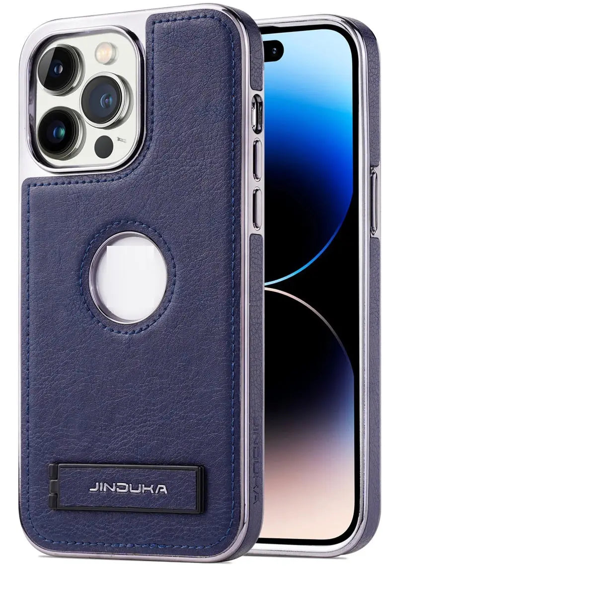 Coque de Téléphone Résistante LEATHAX Navy Blue-IPhone 11ProMax