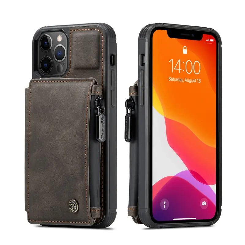 Coque de Téléphone Rétro Multifonction ZEPHYR Brown-Samsung S10E
