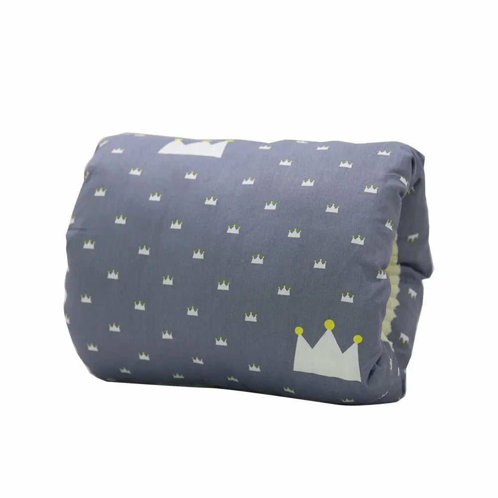 Coussin Allaitement Coton Compact NURSOX Dark Blue Small Crown-25X23CM