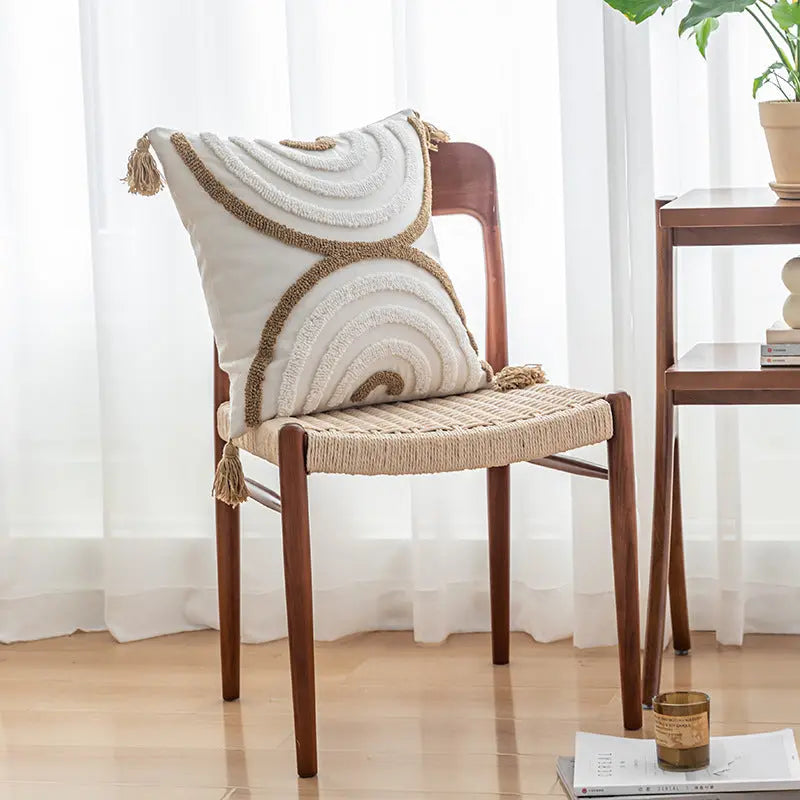 Coussin Canapé Bohème GEOHUS Khaki Semicircle Pillowcase-45x45cm