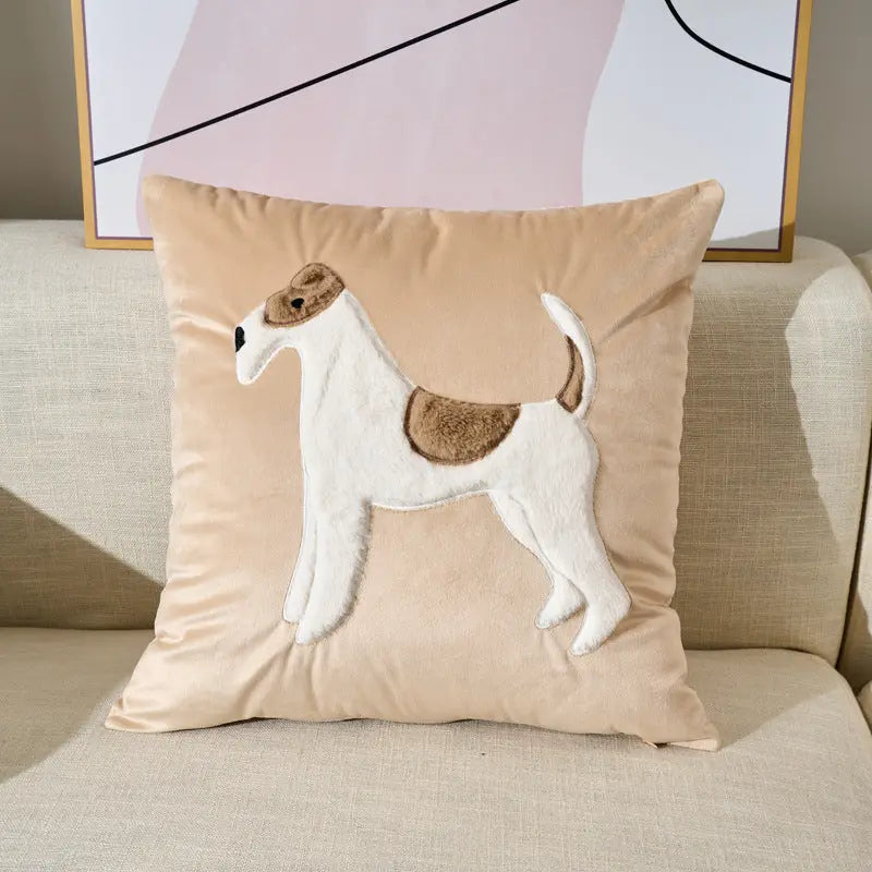 Coussin Canapé Décoratif FURFY Khaki Puppy-45X45 Pillowcase