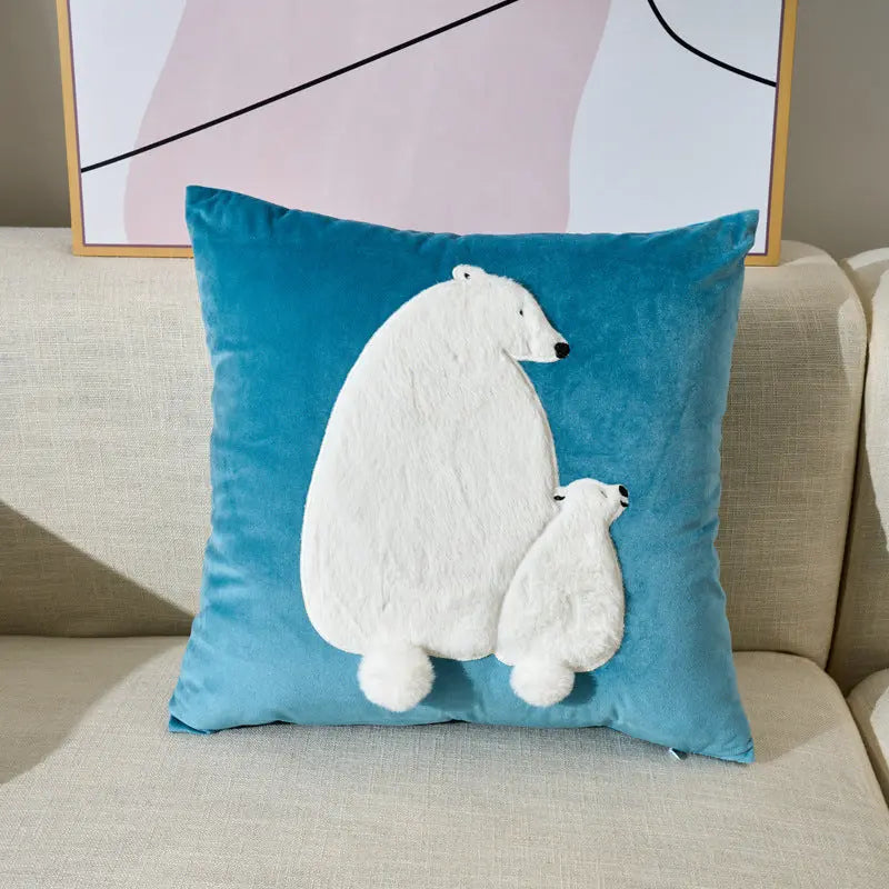 Coussin Canapé Décoratif FURFY Polar Bear-45X45 Pillowcase