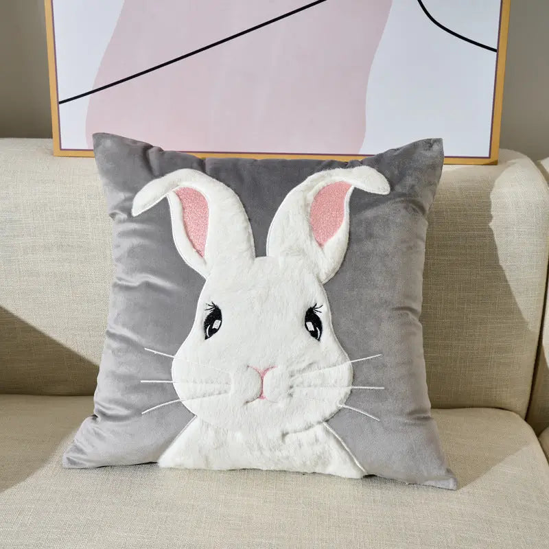 Coussin Canapé Décoratif FURFY Gray Rabbit-45X45 Pillowcase