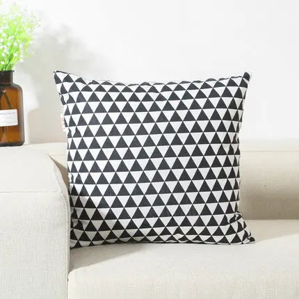 Coussin Canapé Lattice YIKIRA Black triangle-60X60CM