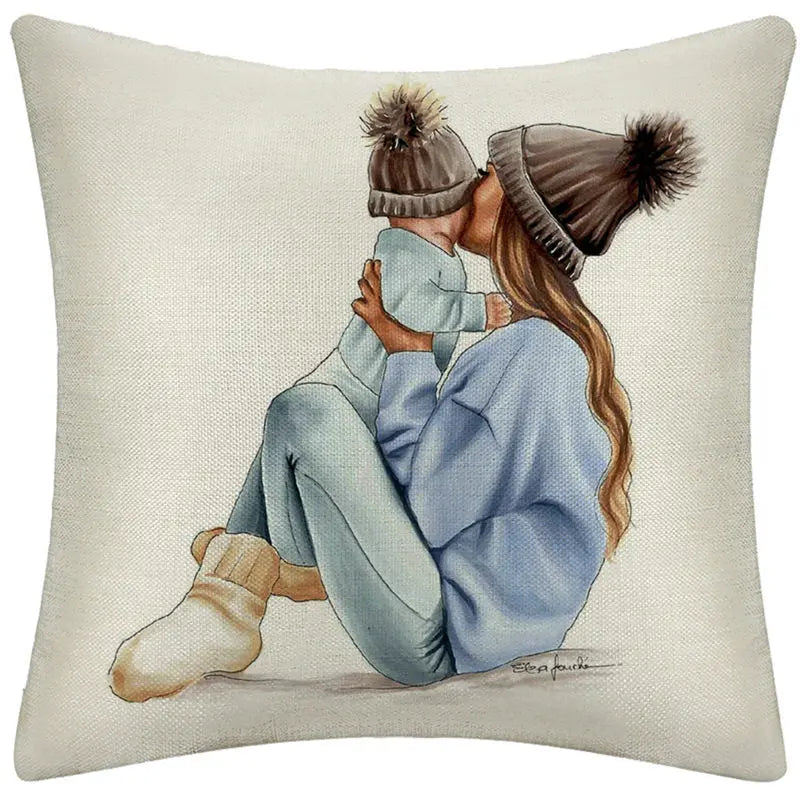 Coussin Canapé Lin Dessinés LINLOOP 2 style-45x45cm
