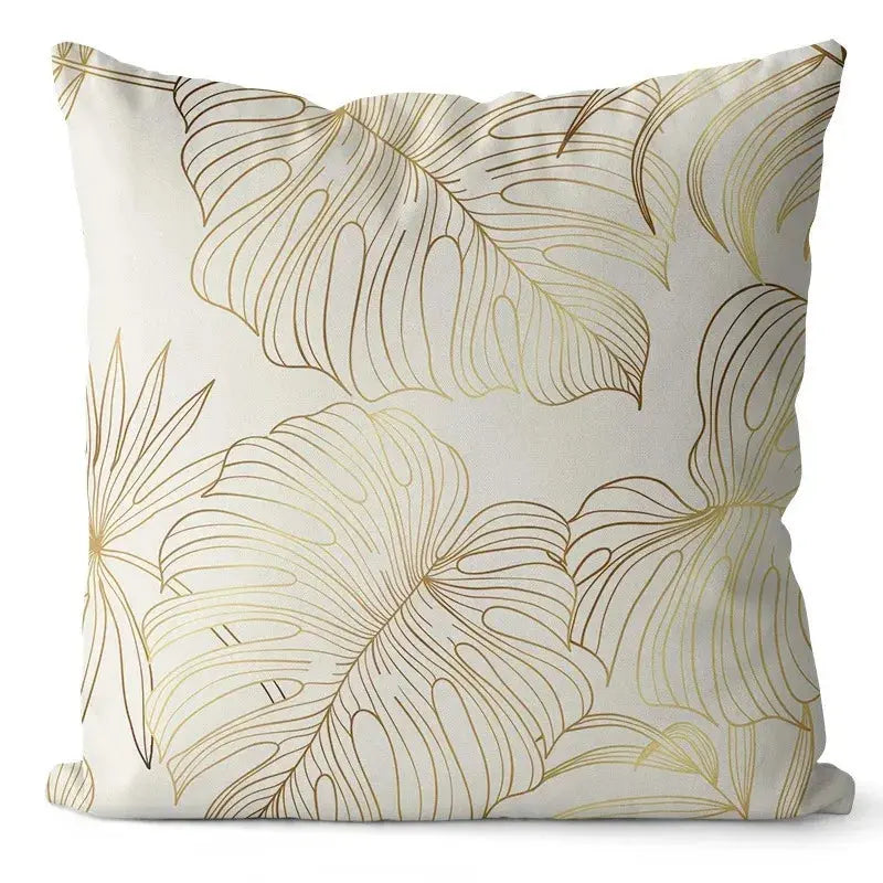 Coussin Ginkgo Géométrique POLYZEN Housse de France