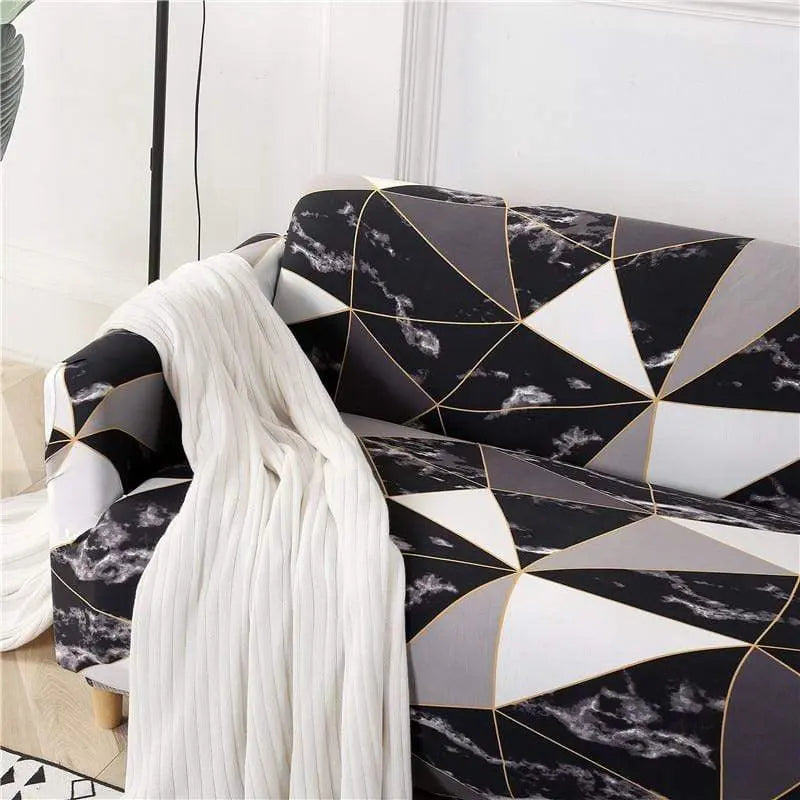 DARK GEOMETRIC - Housse extensible pour canapé et fauteuil - Housse De France