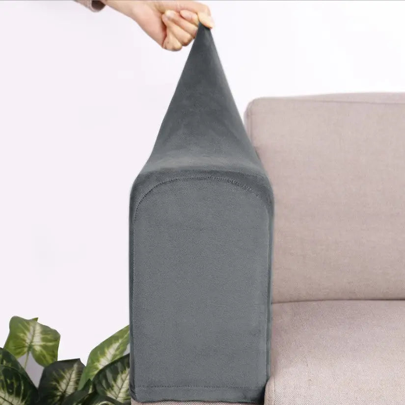 Housse Accoudoir Velours Moderne FOXYLE Dark Gray-Free Size A Set Of 2