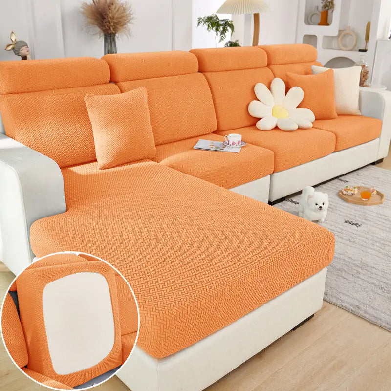 Housse Assise Canapé Moderne EVOLI Vibrant Orange-Plus Double