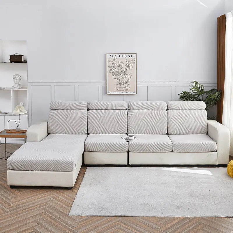 Housse Assise Canapé Moderne JACQUA Light Gray-Double