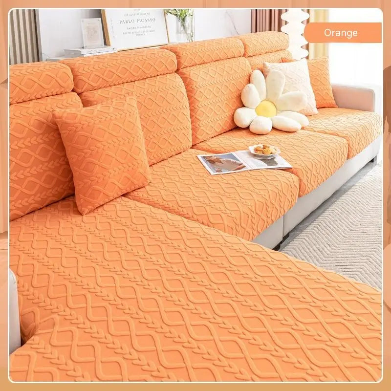 Housse Assise Canapé Velours ZELTA Qingbo Orange-XL 65to85x165to200x5to20cm