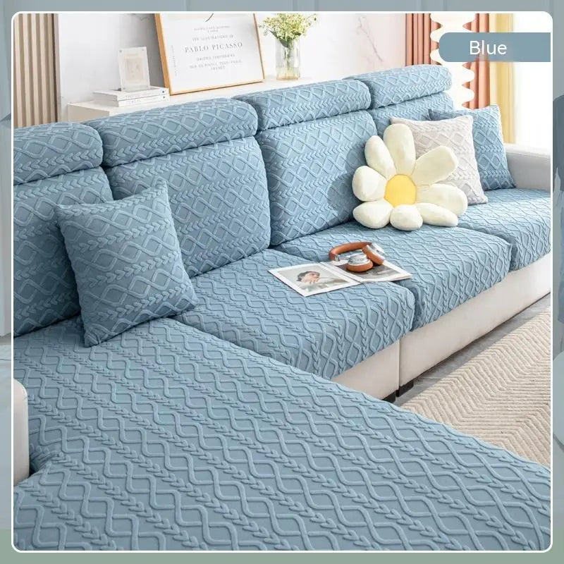 Housse Assise Canapé Velours ZELTA Qingbo Sky Blue-M 50to65x80to100x5to20cm